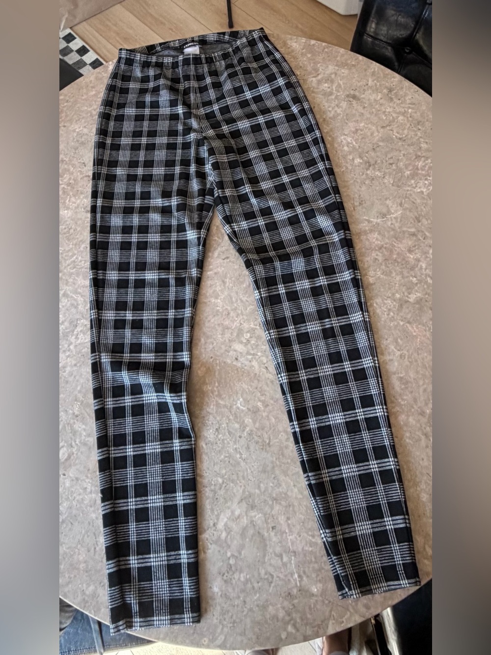 Express Black and White Plaid Kids Leggings